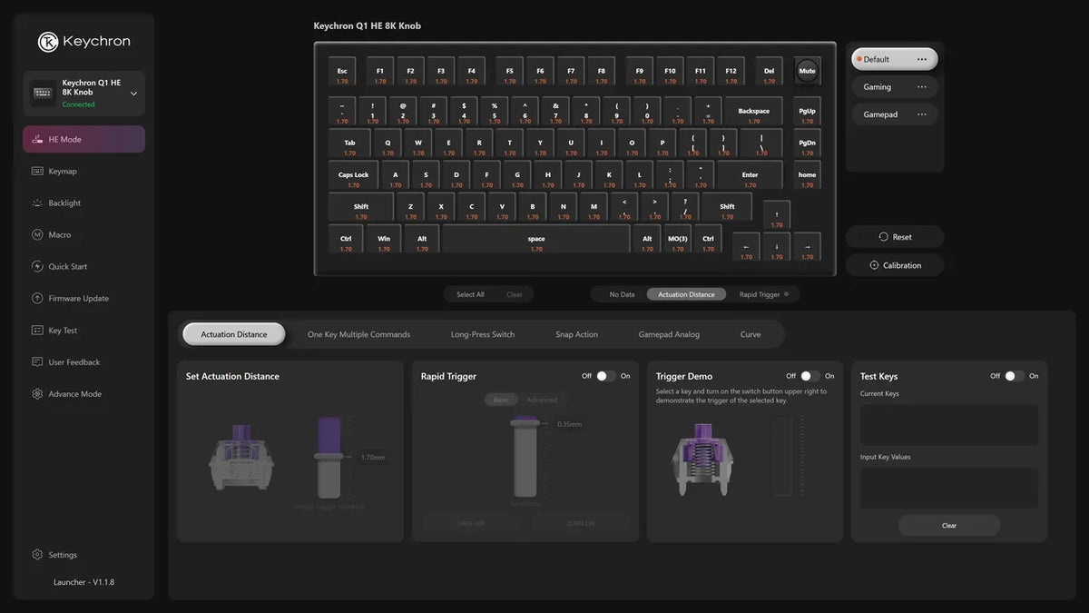 วิธีใช้ HE Mode บน Keychron Launcher ปรับ Actuation Point
และ Rapid Trigger