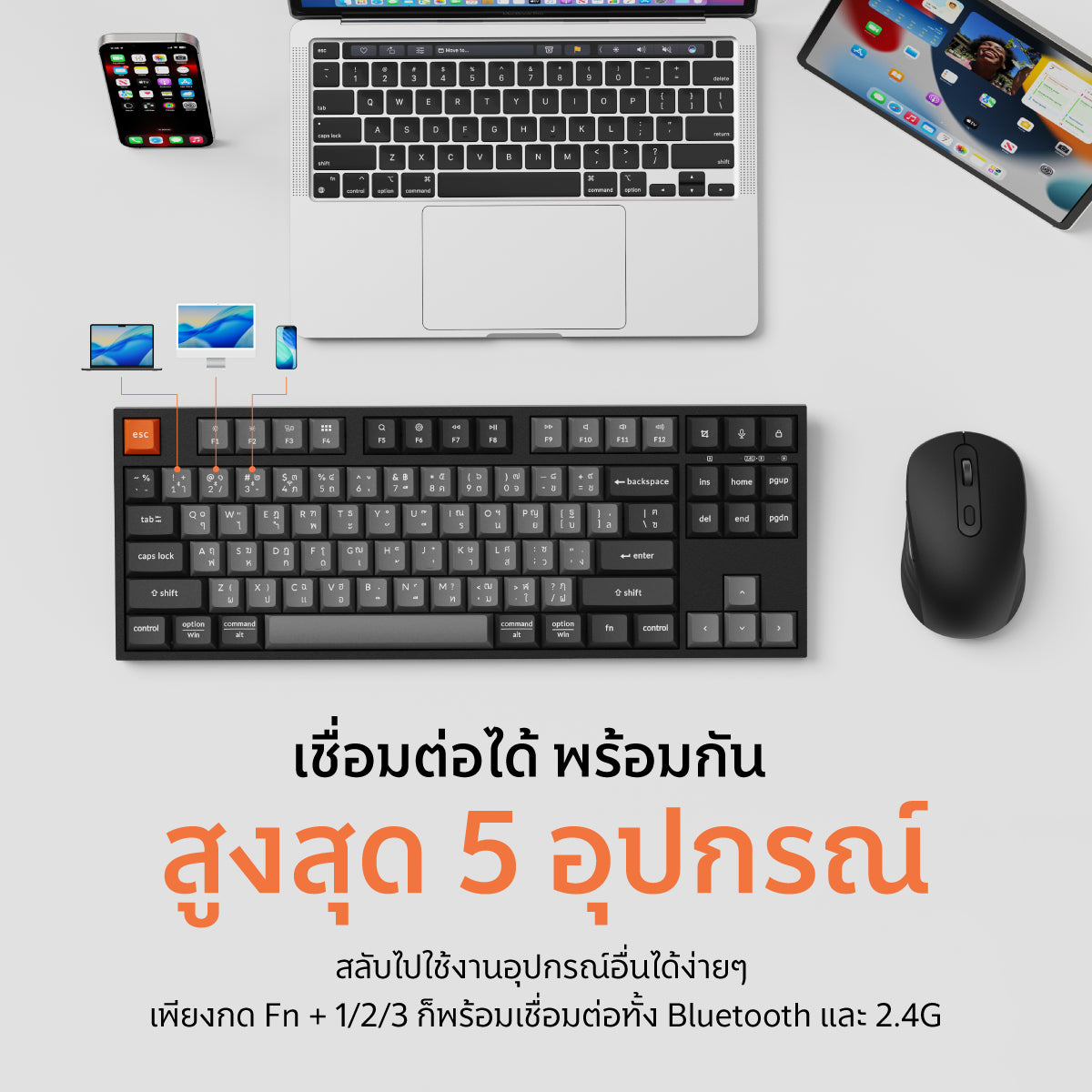 ชุดคอมโบคีย์บอร์ดและเมาส์ไร้สาย Keychron B33 Keyboard and BM25 Mouse Wireless Combo - Keychron Thailand