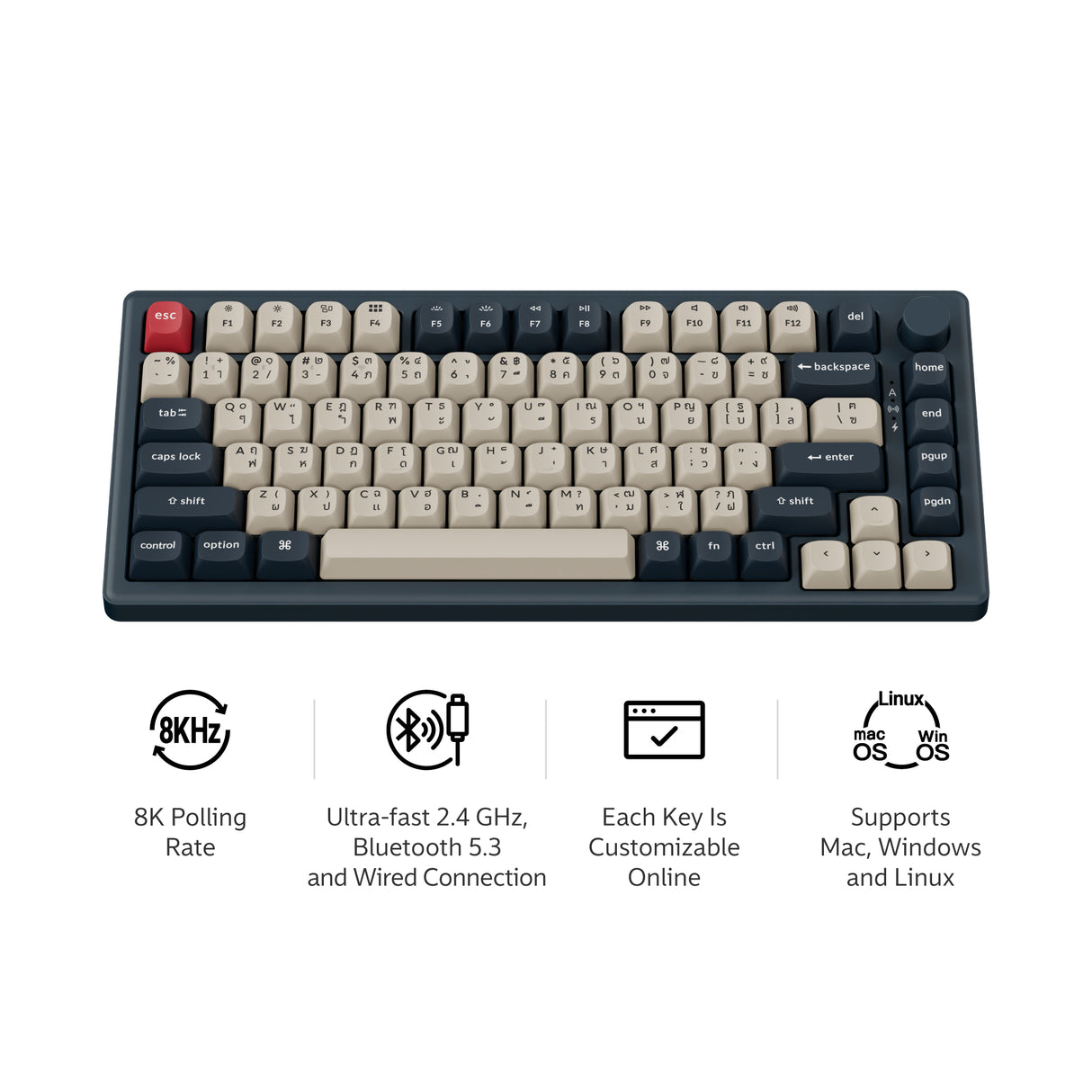 Keychron J2 Ultra 8K Wireless Custom Mechanical Keyboard