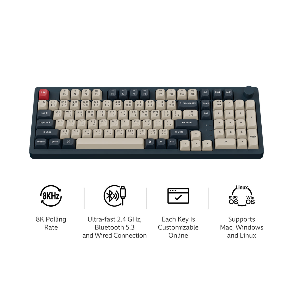 Keychron J3 Ultra 8K Wireless Custom Mechanical Keyboard