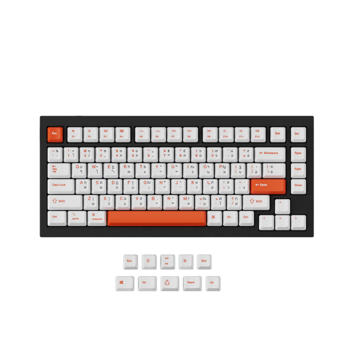 ชุดคีย์แคปภาษาไทย (TH Laser) Orange - OEM Dye-Sub PBT - Keychron