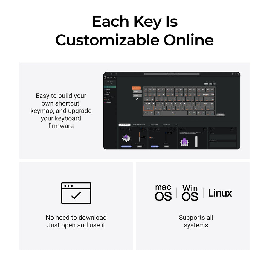 Keychron K2 TMR Wireless Magnetic Switch Custom Keyboard - Resin Edition