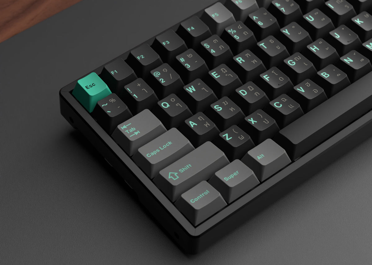 ชุดคีย์แคป Cherry Profile Double-Shot PBT Full Set Keycaps - Hacker Mint (218 ปุ่ม) - Keychron Thailand