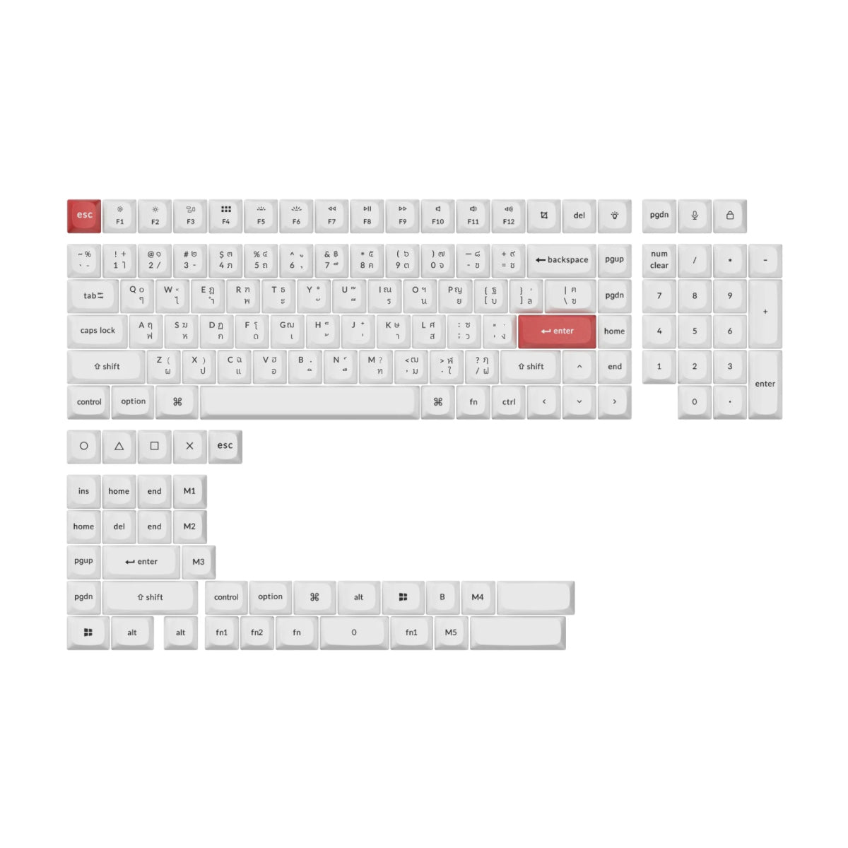 Thai Double Shot PBT OSA Full Set Keycap Set - Keychron Thailand