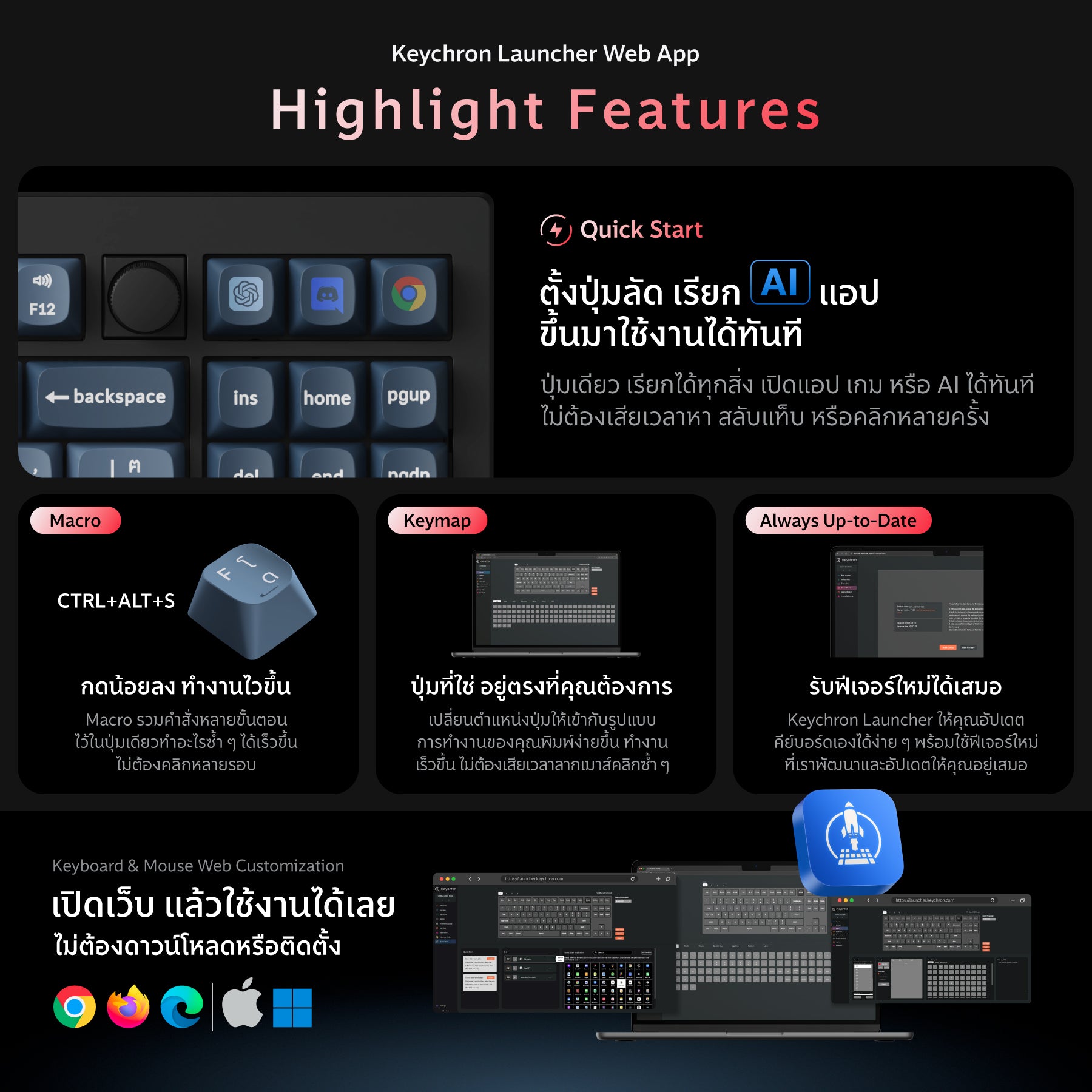 Keychron V3 Max QMK/VIA Wireless Custom Mechanical Keyboard - Keychron Thailand