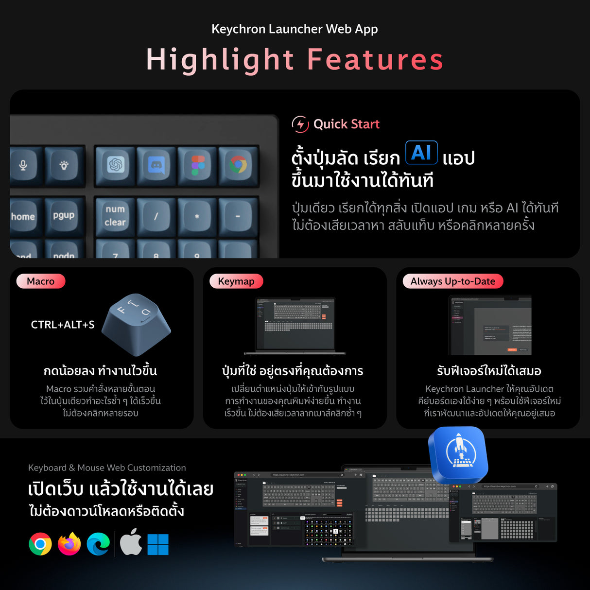 Keychron V6 Max QMK/VIA Wireless Custom Mechanical Keyboard - Keychron Thailand