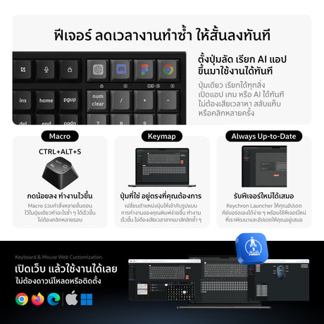 ชุดคอมโบคีย์บอร์ดและเมาส์ไร้สาย Keychron B36 Keyboard and BM25 Mouse Wireless Combo - Keychron Thailand