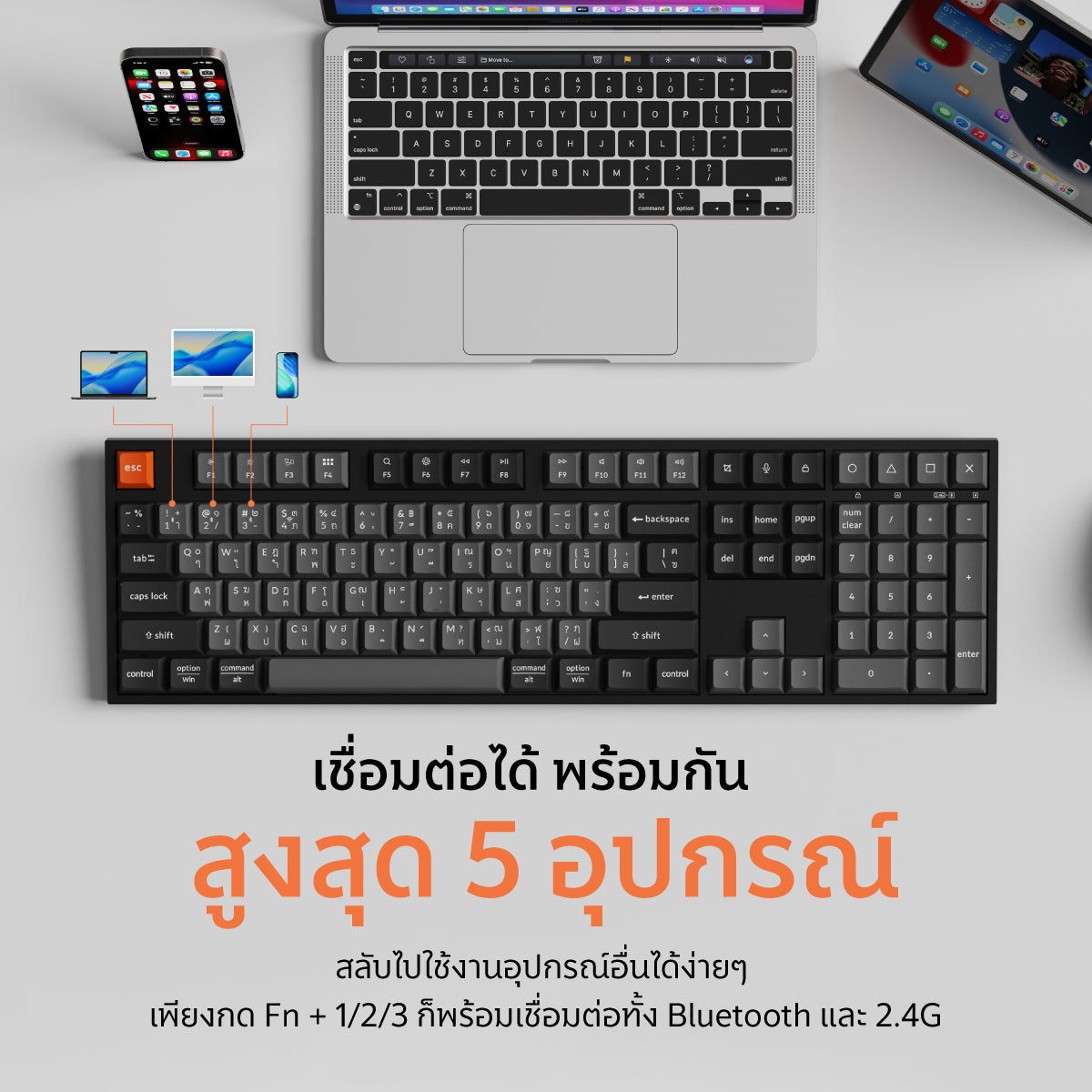 ชุดคอมโบคีย์บอร์ดและเมาส์ไร้สาย Keychron B36 Keyboard and BM25 Mouse Wireless Combo