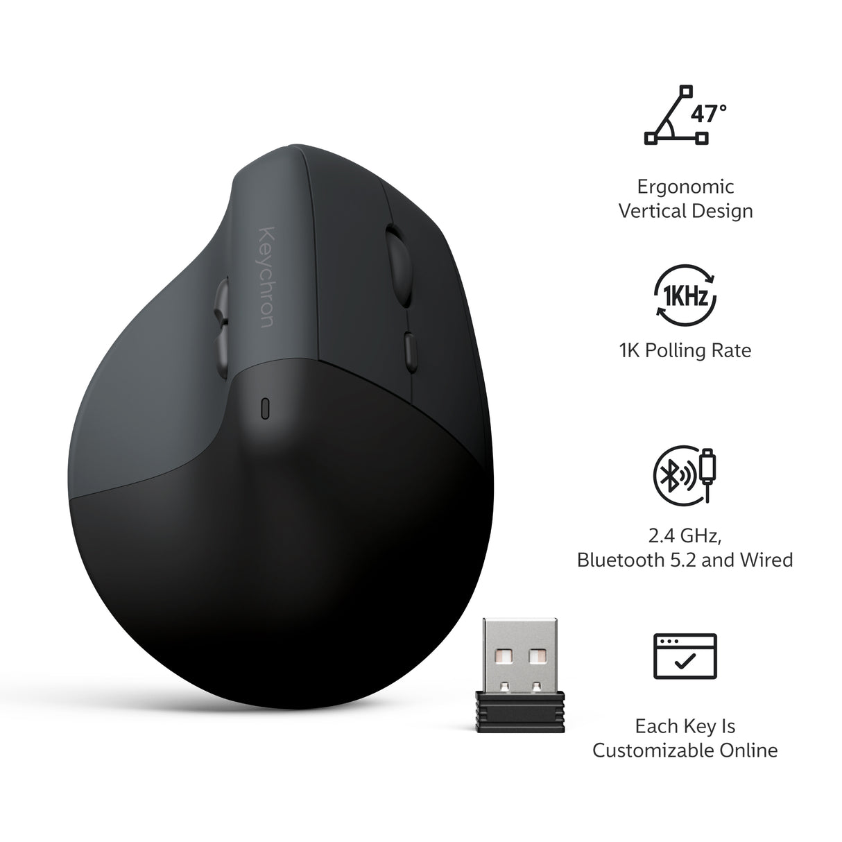 Keychron BM27 Wireless Vertical Ergonomic Mouse - Keychron Thailand