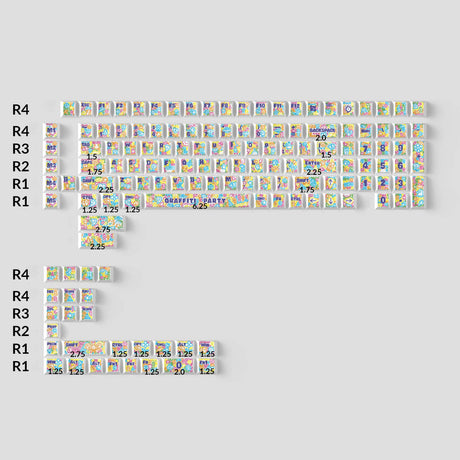 Graffiti Party - Cherry Profile Dye-Sub PBT Full Keycap Set - Keychron Thailand