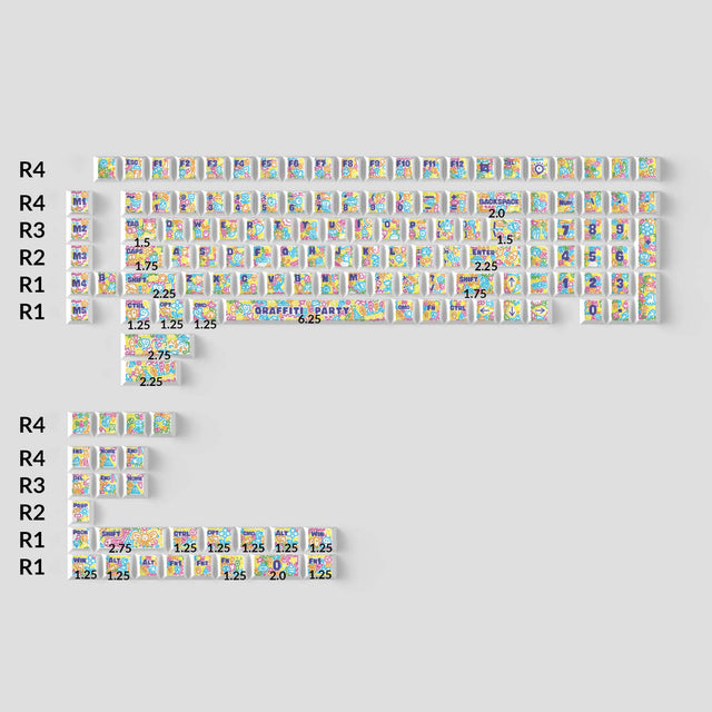 Graffiti Party - Cherry Profile Dye-Sub PBT Full Keycap Set - Keychron Thailand