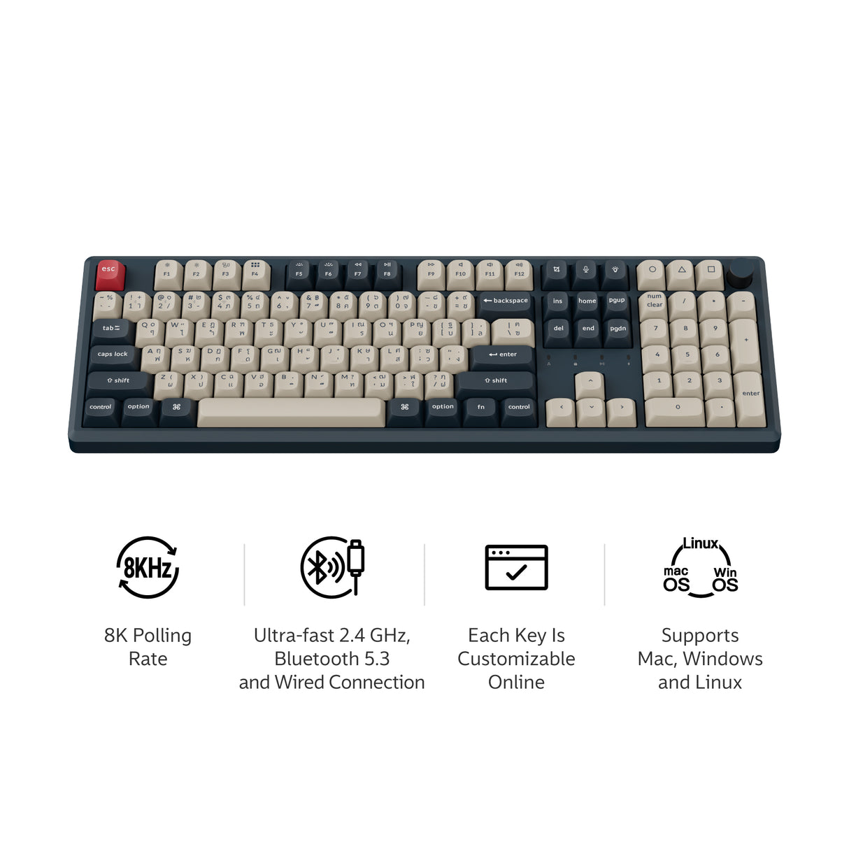 Keychron J5 Ultra 8K Wireless Custom Mechanical Keyboard