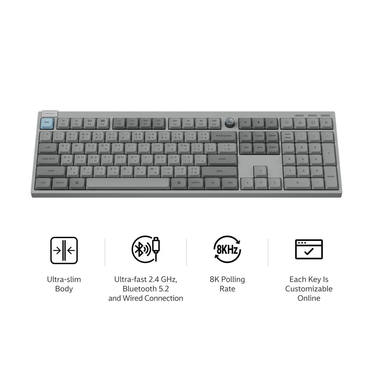 Keychron J6 Ultra 8K Wireless Custom Mechanical Keyboard