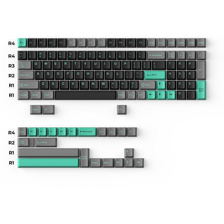 ชุดคีย์แคป Cherry Profile Double-Shot PBT Full Set Keycaps - Hacker Mint (218 ปุ่ม) - Keychron Thailand