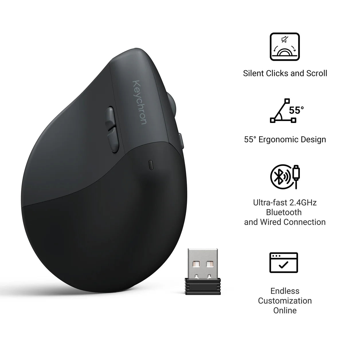 Keychron BM27 Wireless Vertical Ergonomic Mouse