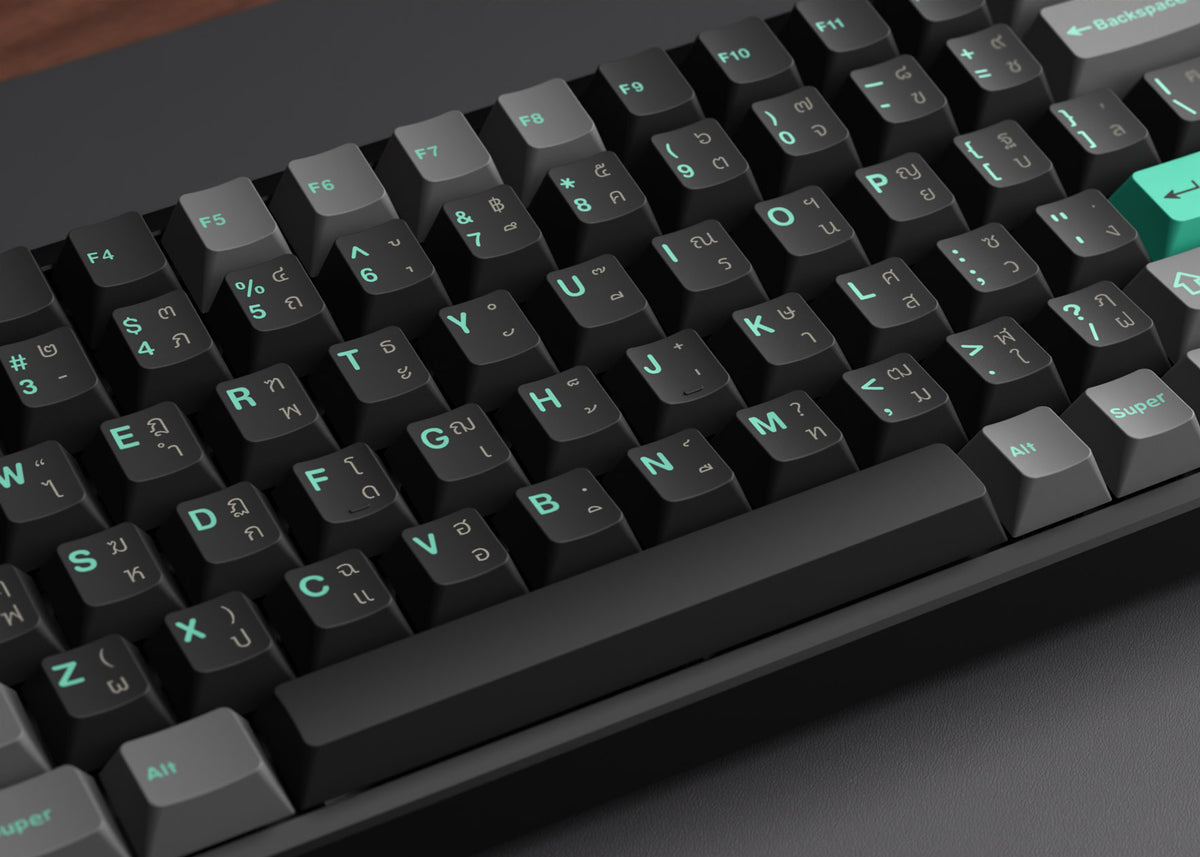 ชุดคีย์แคป Cherry Profile Double-Shot PBT Full Set Keycaps - Hacker Mint (218 ปุ่ม) - Keychron Thailand