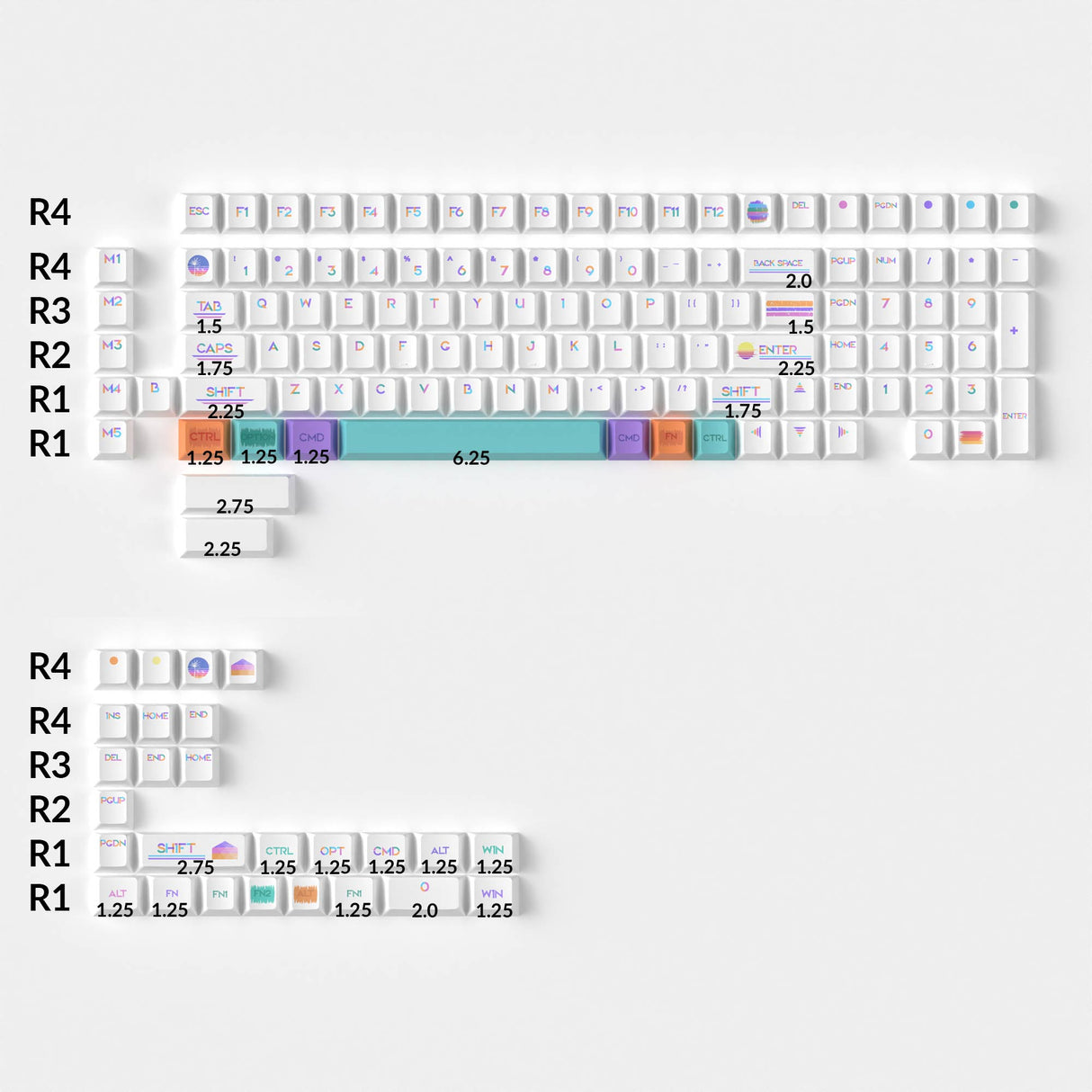 Pixel Sunset - Cherry Profile Dye-Sub PBT Full Keycap Set - Keychron Thailand