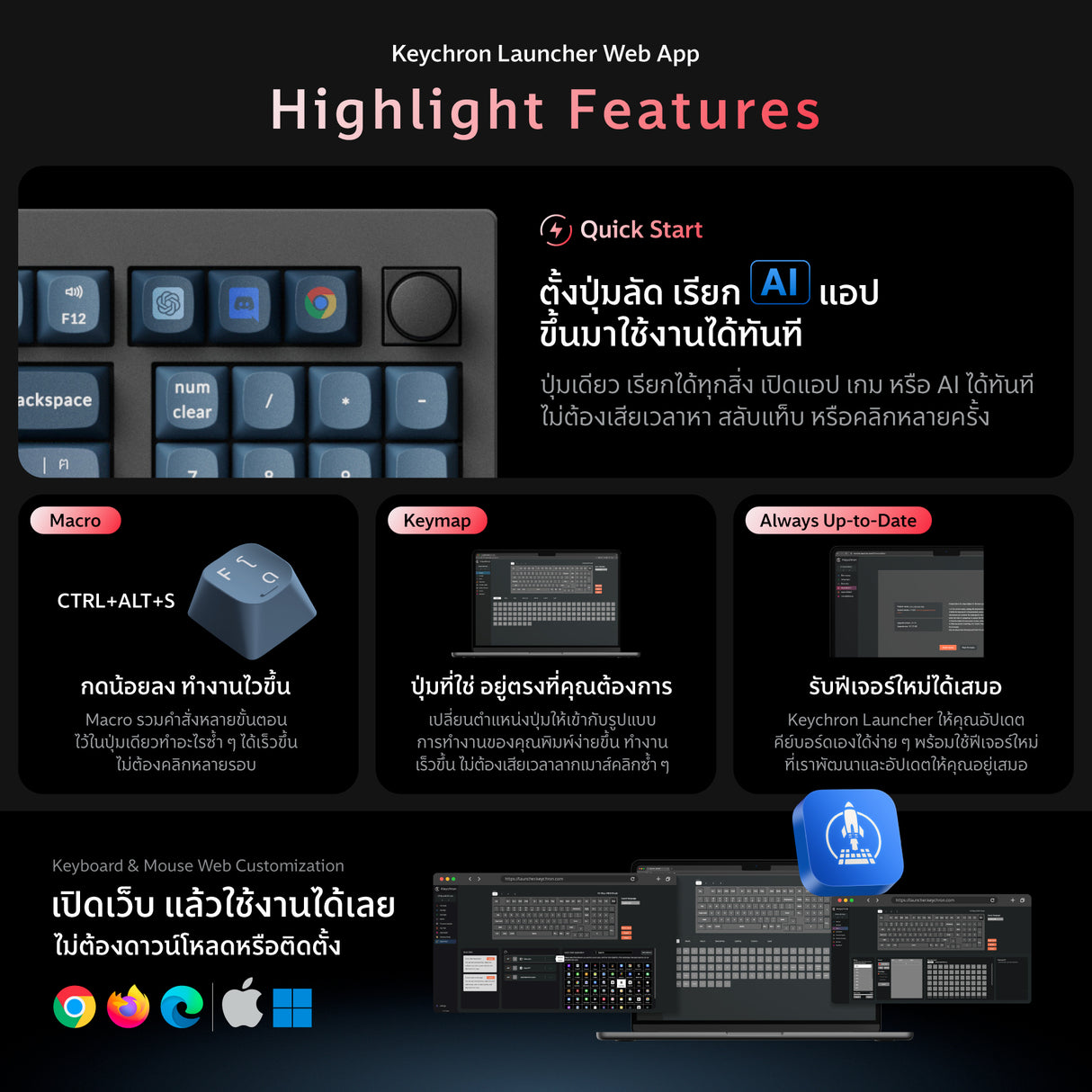 Keychron V5 Max QMK/VIA Wireless Custom Mechanical Keyboard - Keychron Thailand