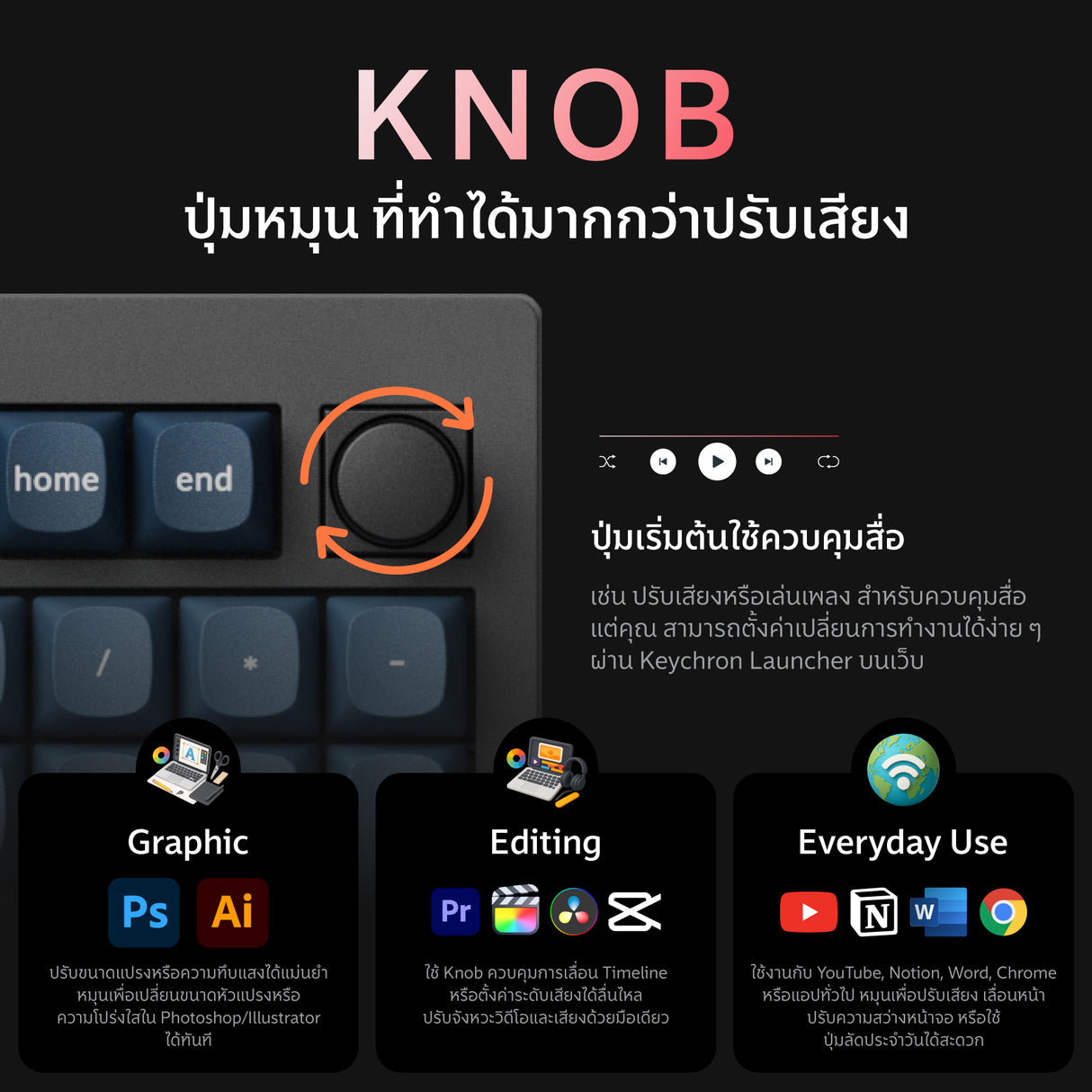 Keychron V5 Max QMK/VIA Wireless Custom Mechanical Keyboard - Keychron Thailand