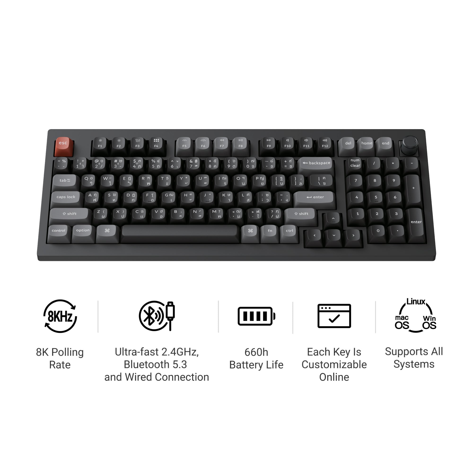 Keychron V5 Ultra 8K Wireless Custom Mechanical Keyboard - Keychron Thailand